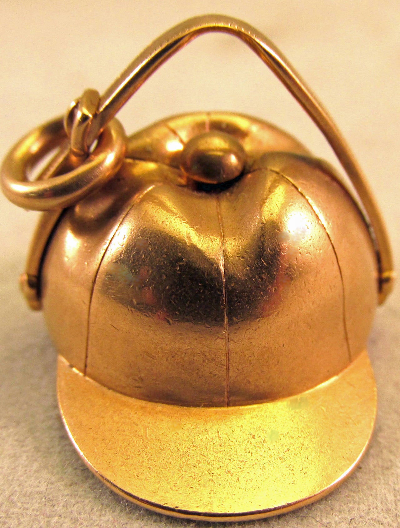 Antique Gold Jockey Cap Fob 1