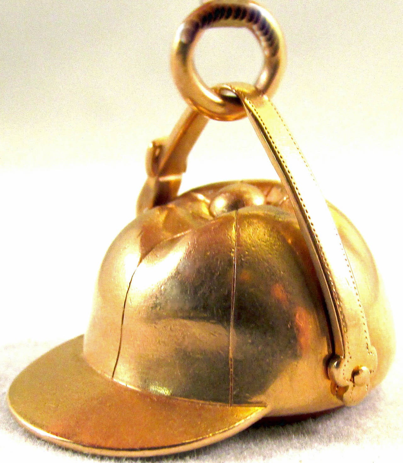 Women's or Men's Antique Gold Jockey Cap Fob