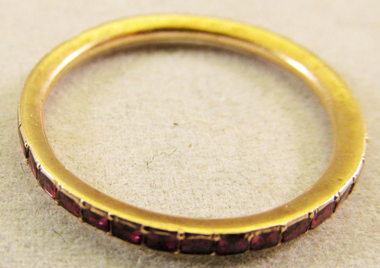 Antique Almondine Garnet Eternity Band