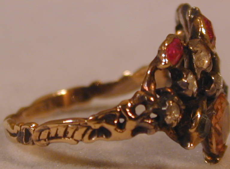 Scarce Antique Georgian Giardinetti Ring In Excellent Condition In Baltimore, MD