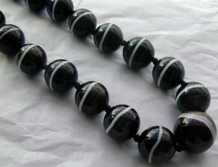 Black Banded Agate Necklace