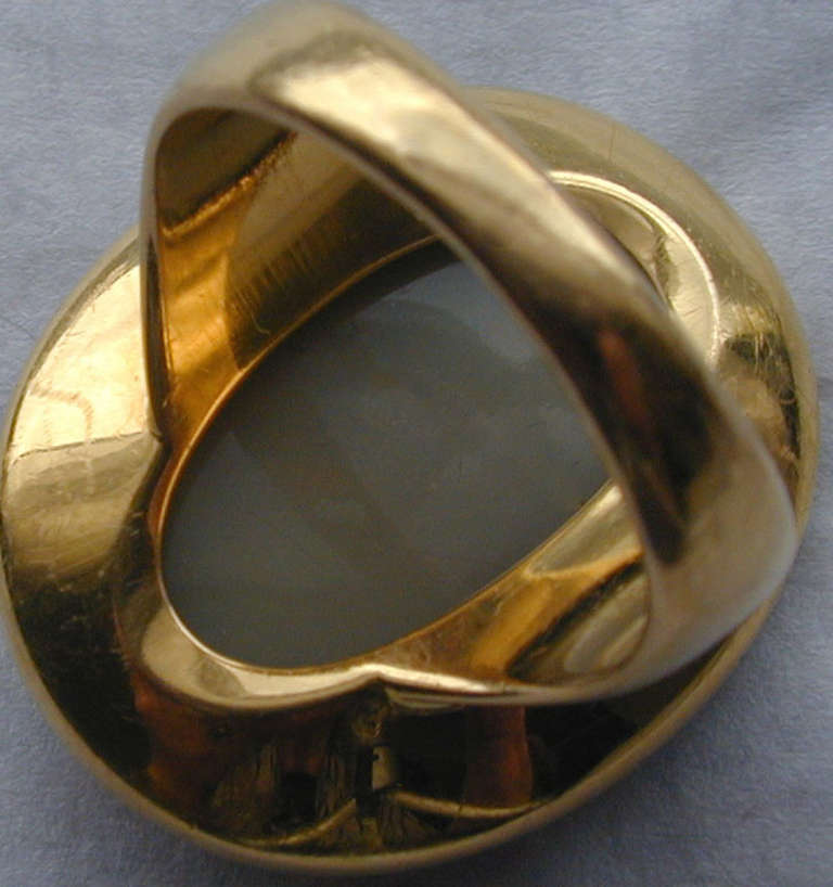 Antique Agate and 18K Gold Cameo Ring 4
