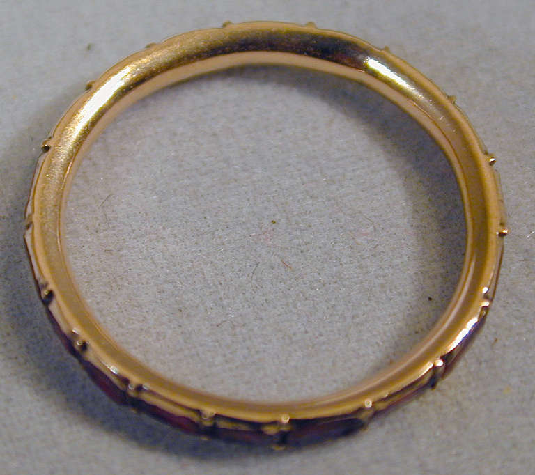 Antique Garnet and Gold Eternity Ring at 1stDibs | garnet eternity rings