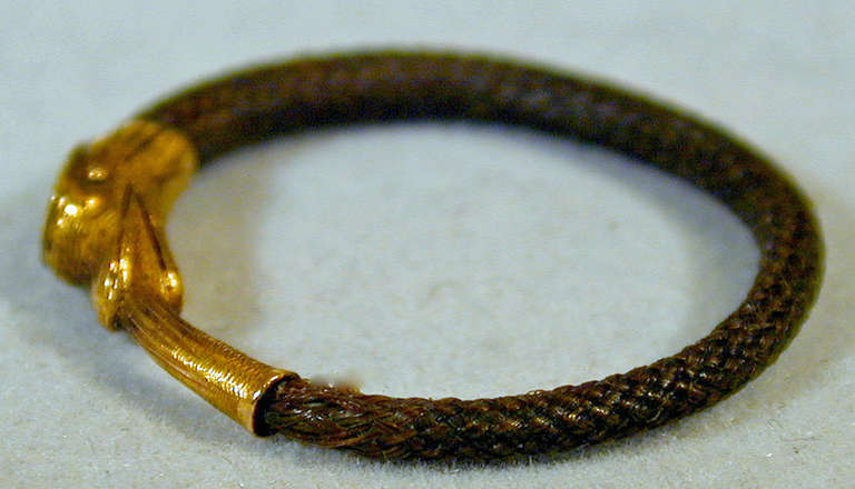 Antique Gold Snake and Hair Ring In Excellent Condition In Baltimore, MD