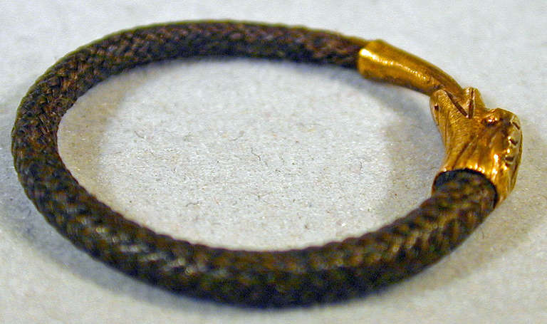 Women's Antique Gold Snake and Hair Ring