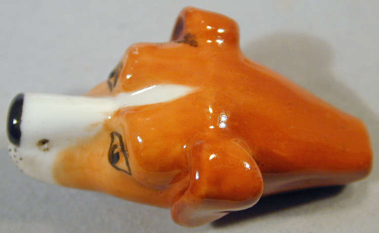Women's Royal Worcester Porcelain Hound Head Whistle