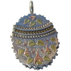 Antique Victorian Sterling and Gold Locket, circa 1870