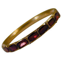 Antique Garnet and Gold Eternity Ring