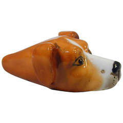Royal Worcester Porcelain Hound Head Whistle 8