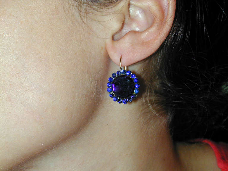 vintage english vauxhall glass earrings