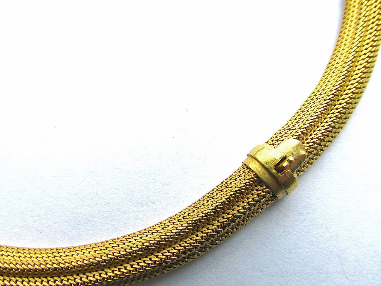 Women's Antique 18 Karat Gold Mesh Collar Necklace, circa 1870