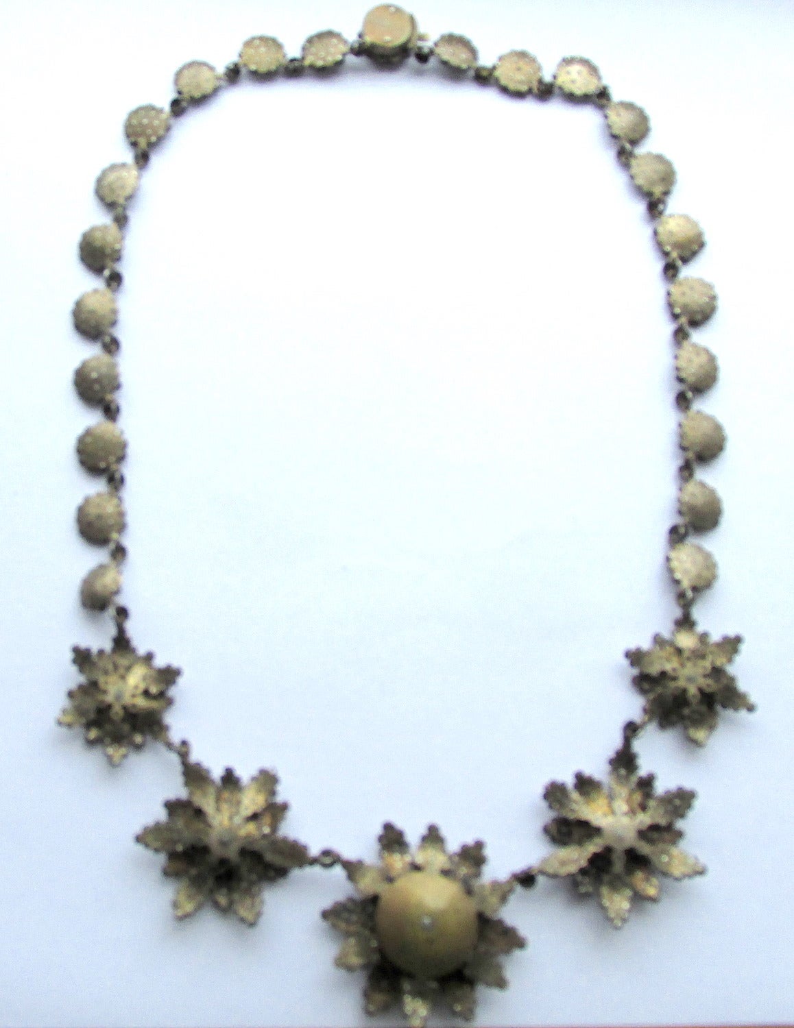 Antique Cut Steel Floral Motif Necklace 3