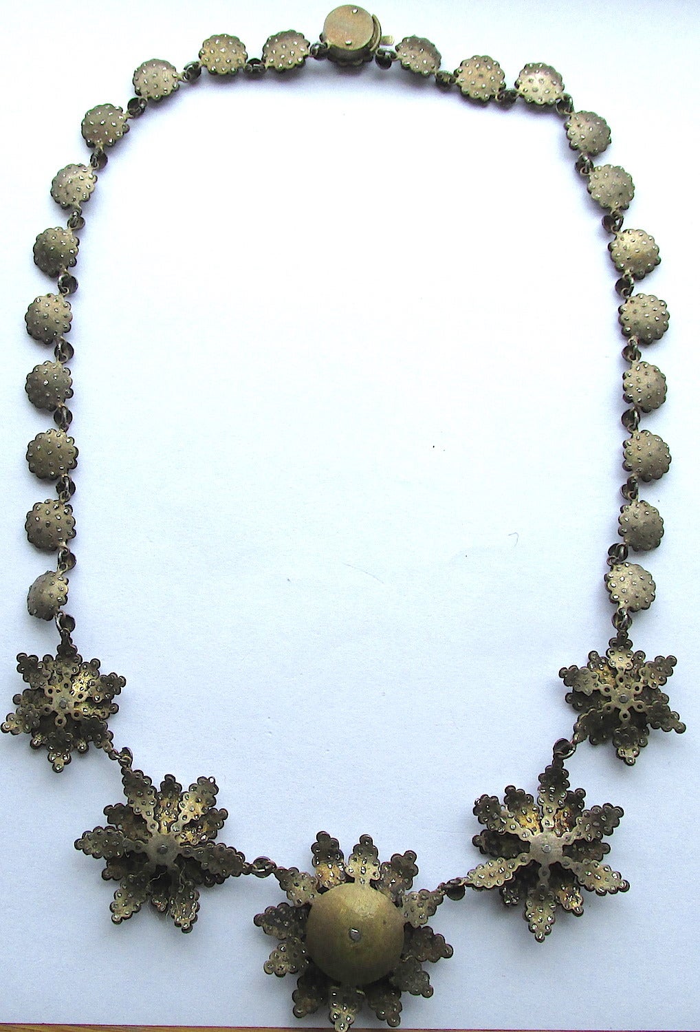 Antique Cut Steel Floral Motif Necklace 2