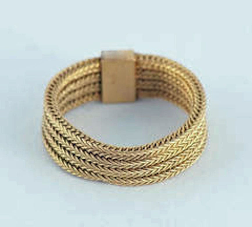 Women's Antique Gold Mesh Band Ring