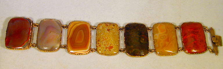 Antique Georgian Agate and Gold Bracelet, circa 1820 In Excellent Condition In Baltimore, MD
