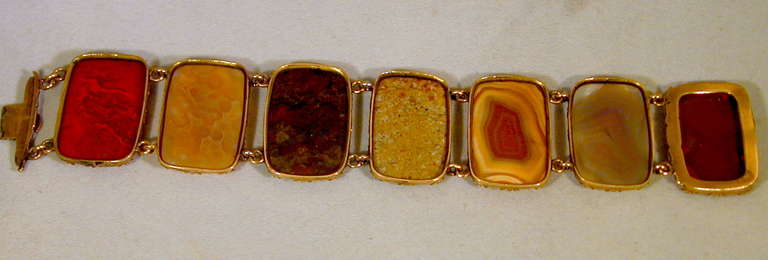 Antique Georgian Agate and Gold Bracelet, circa 1820 1