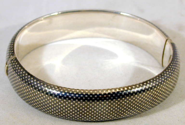 Antique Niello Bangle Bracelet