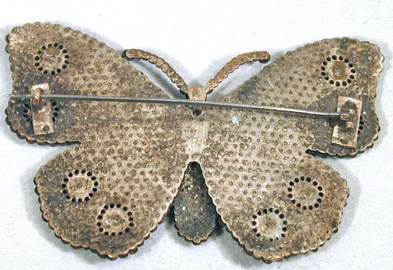 Women's Antique Cut Steel Butterfly Brooch