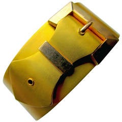 Antique Victorian Gold Buckle Cuff Bracelet 7