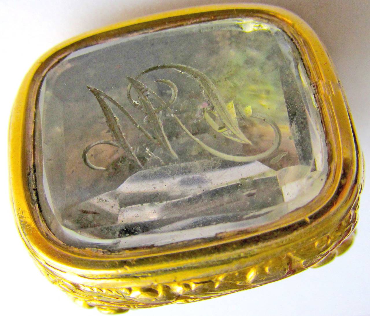 Women's or Men's Antique Grape Motif Gold Fob Seal
