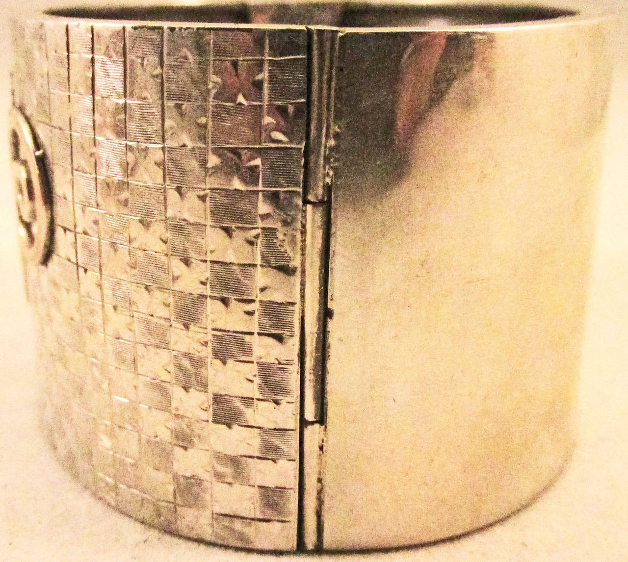 Women's Antique Silver Gold Bangle Bracelet For Sale