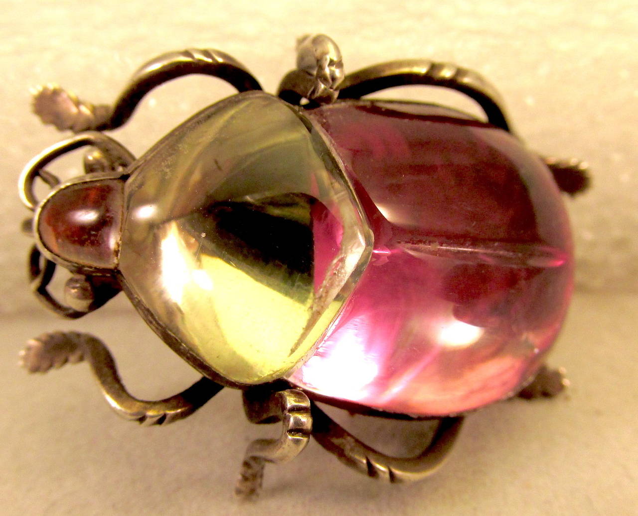 Antique Rock Crystal Bug Pin 1