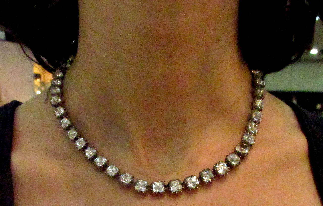 Antique Georgian Rock Crystal Riviere Necklace, circa 1800 2