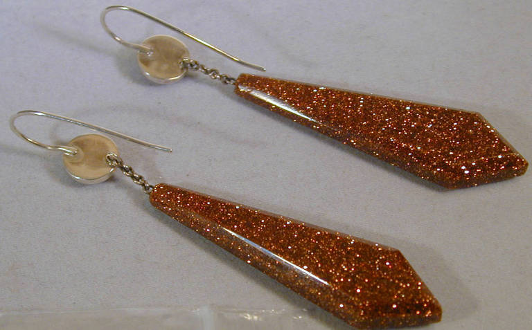 Edwardian Antique Goldstone Pendeloque Earrings