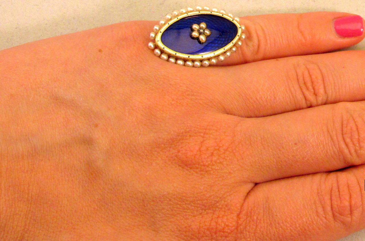blue pearl ring