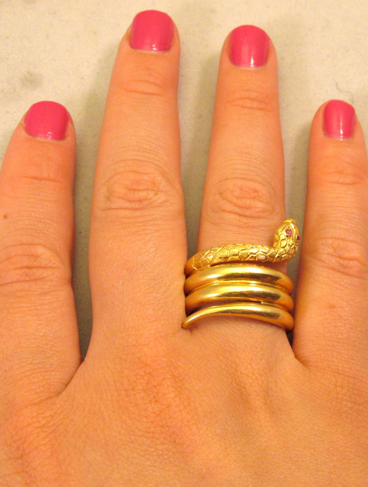 Antique Gold Snake Ring 1