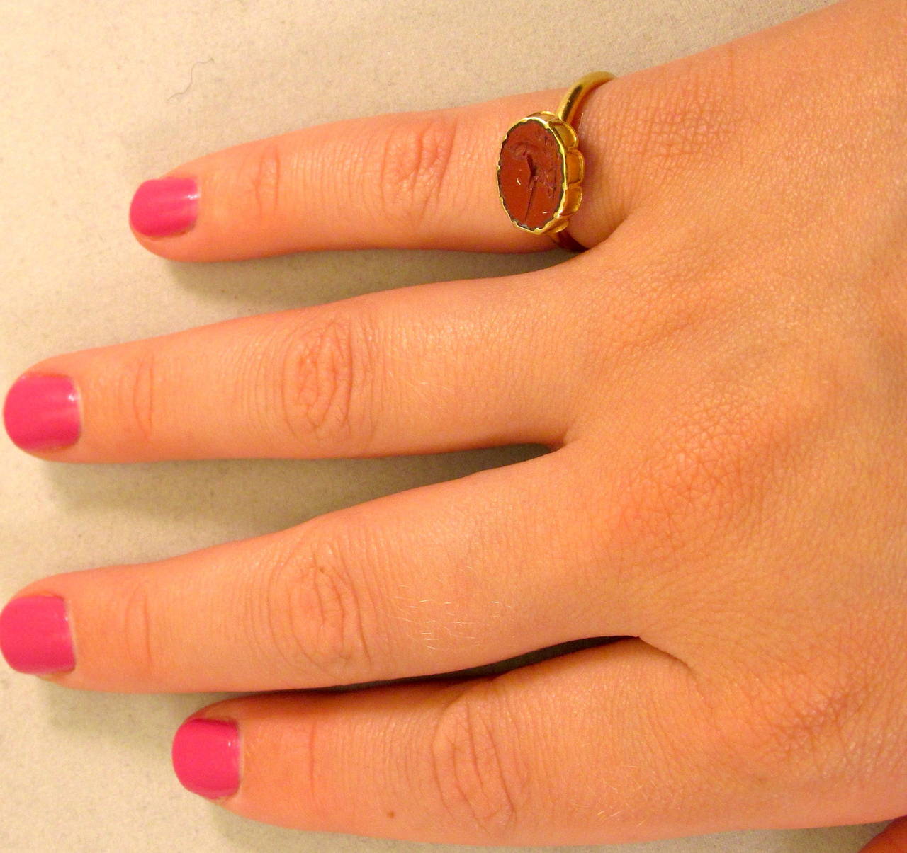 Seventeenth Century Red Jasper Intaglio Ring 4
