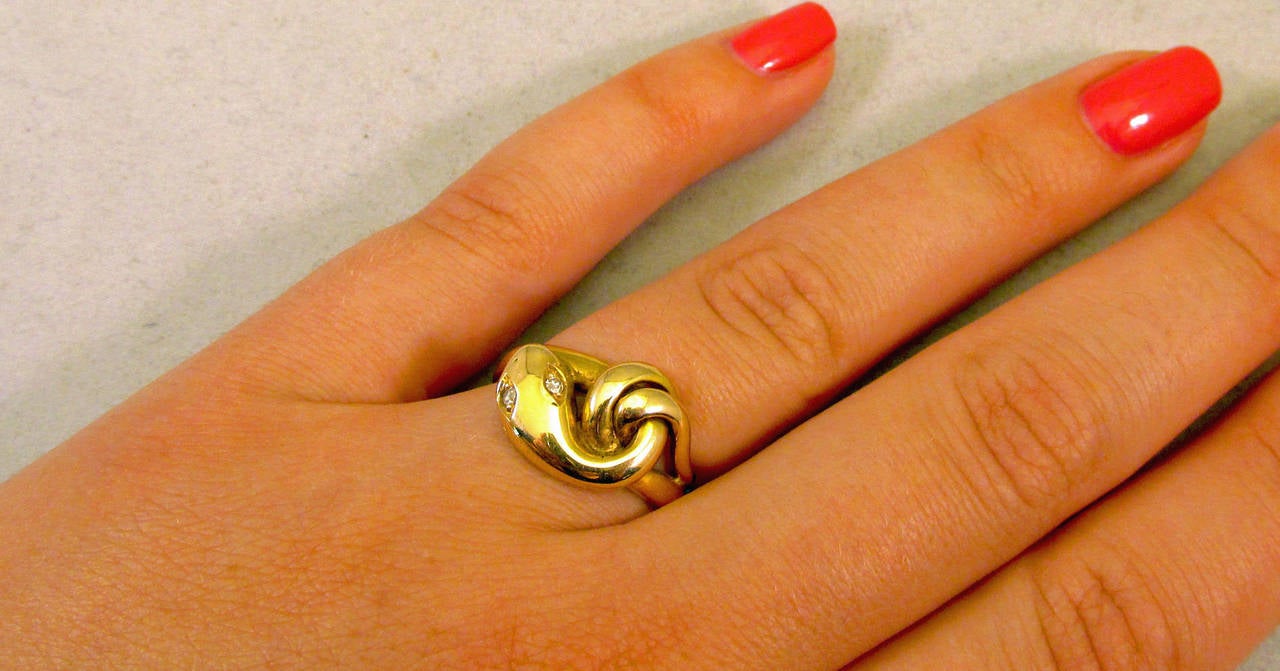 Antique Gold Snake Ring 3