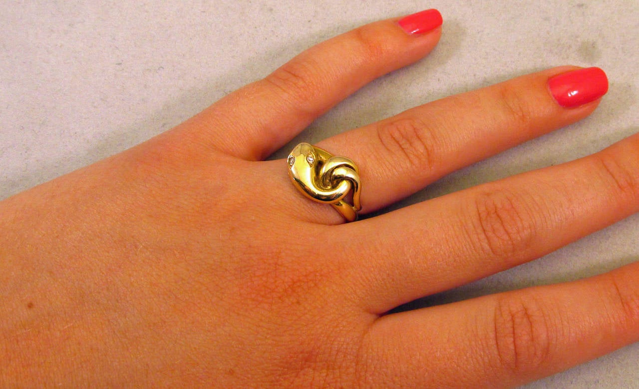 Antique Gold Snake Ring 4