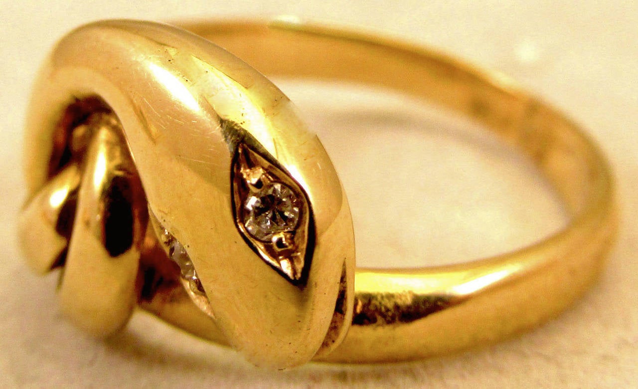 Antique Gold Snake Ring
