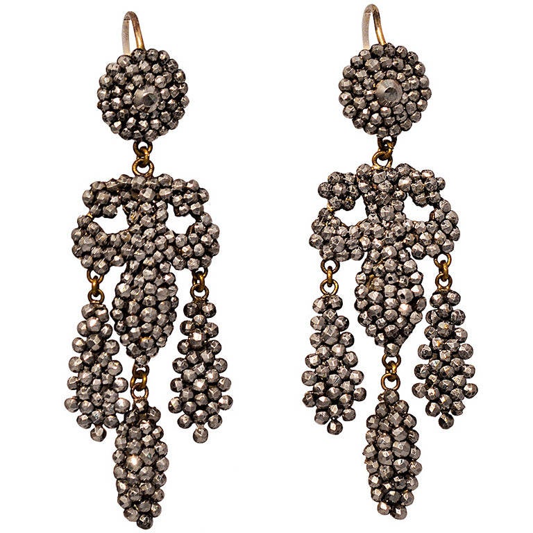 Antique Cut Steel Drop Earrings