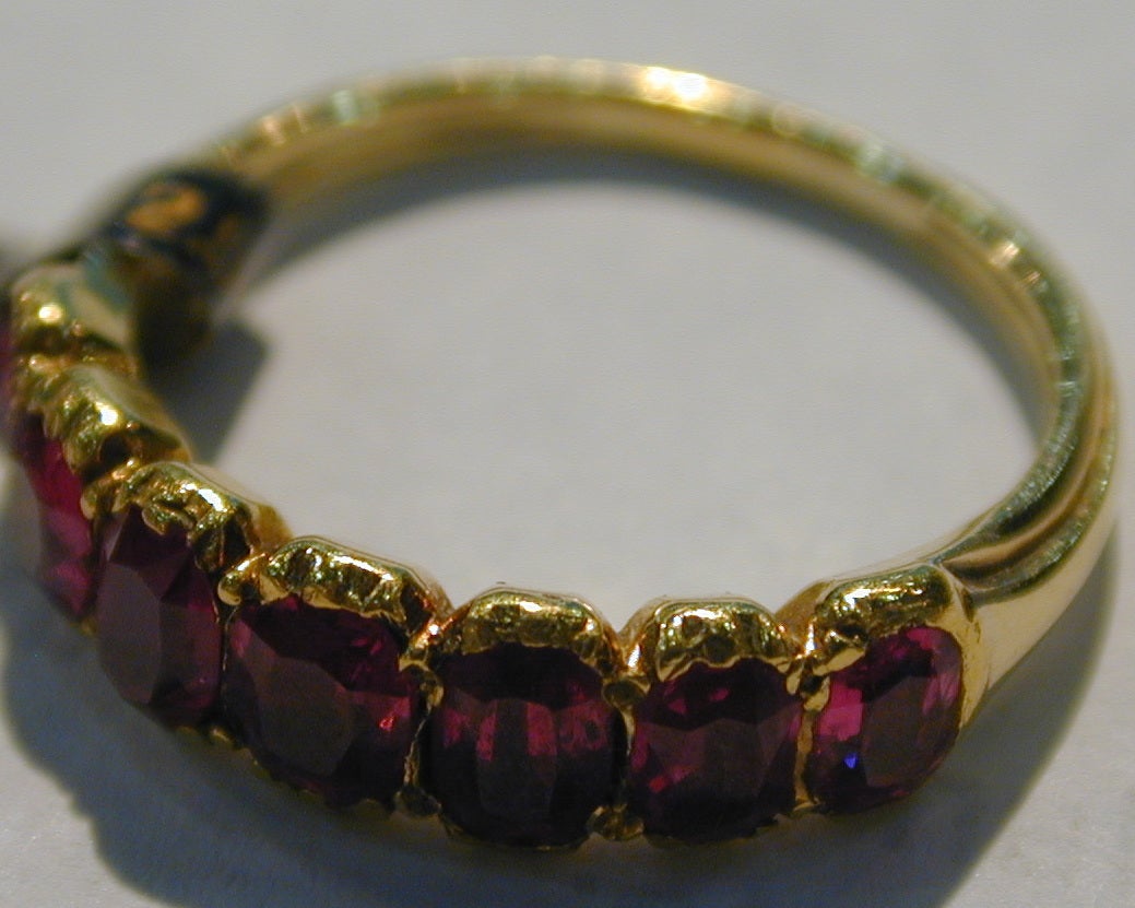 Antique Seven Stone Ruby Ring For Sale at 1stdibs