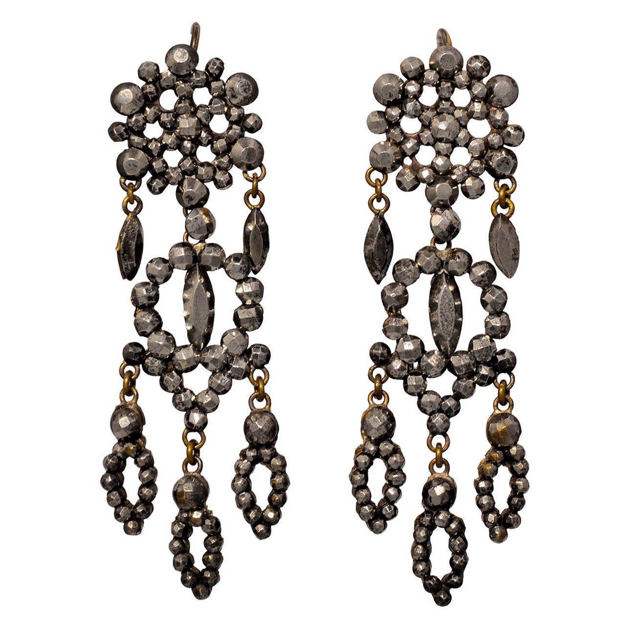 Antique Cut Steel Drop Earrings at 1stDibs cut steel jewelry