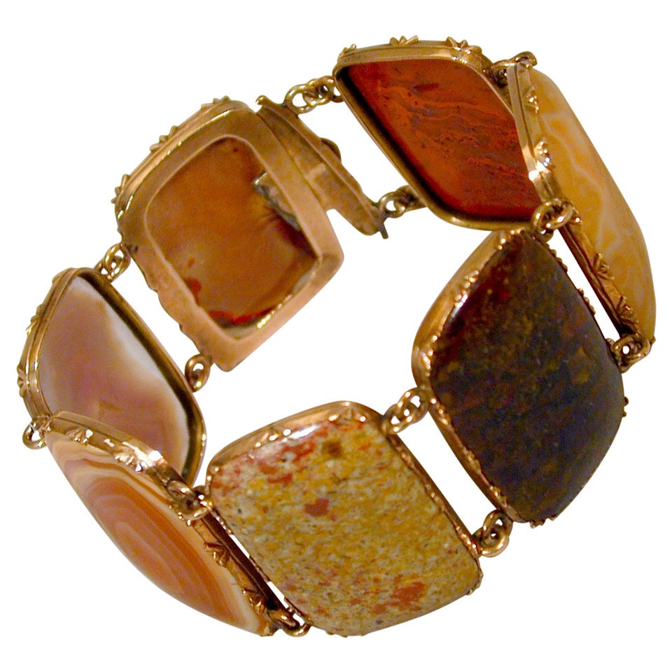 Antique Georgian Agate and Gold Bracelet, circa 1820