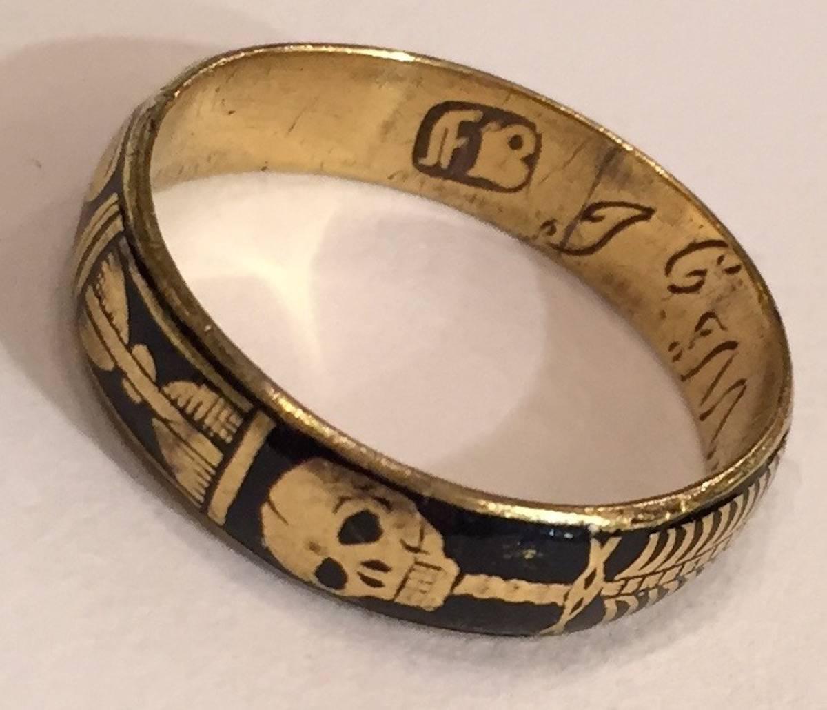 Women's or Men's Antique Gold Skeleton Ring