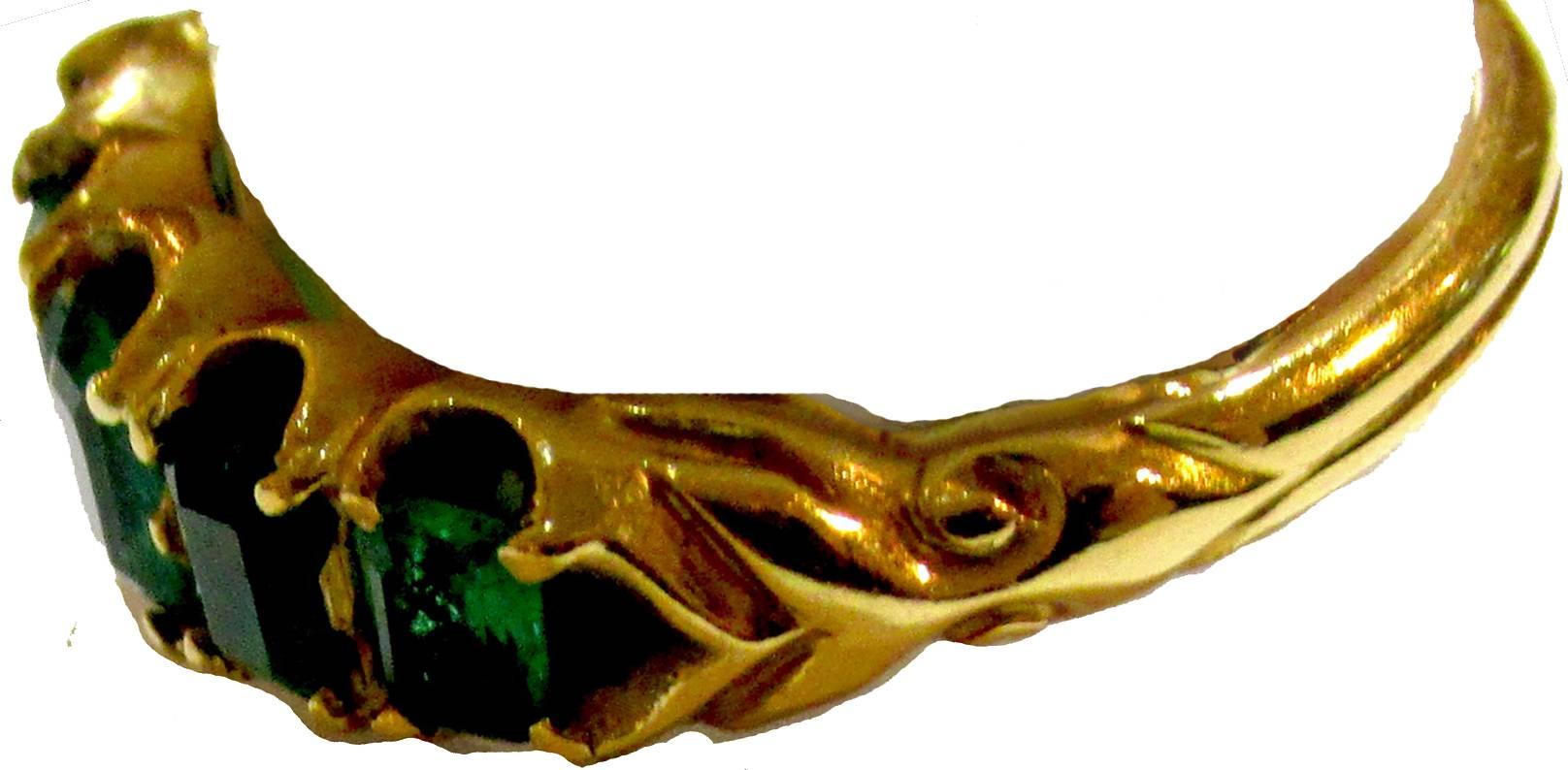 Women's Antique Five Stone Emerald Ring