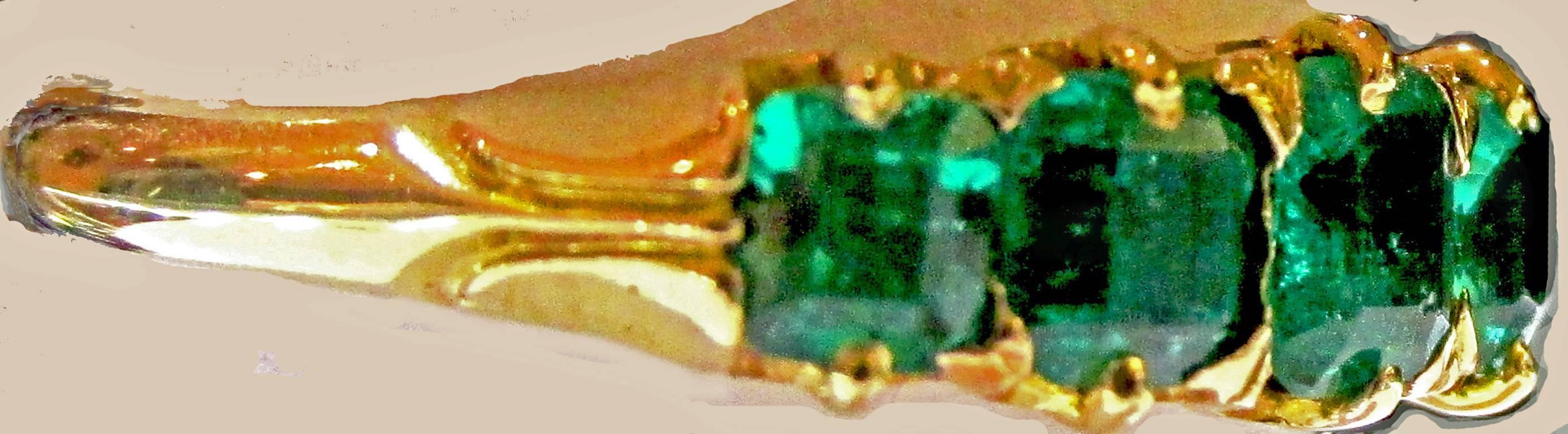 Antique Five Stone Emerald Gold Ring 1