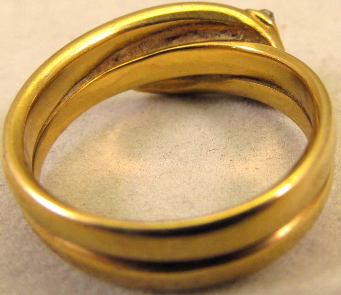 Antique Diamond Gold Snake Ring 2