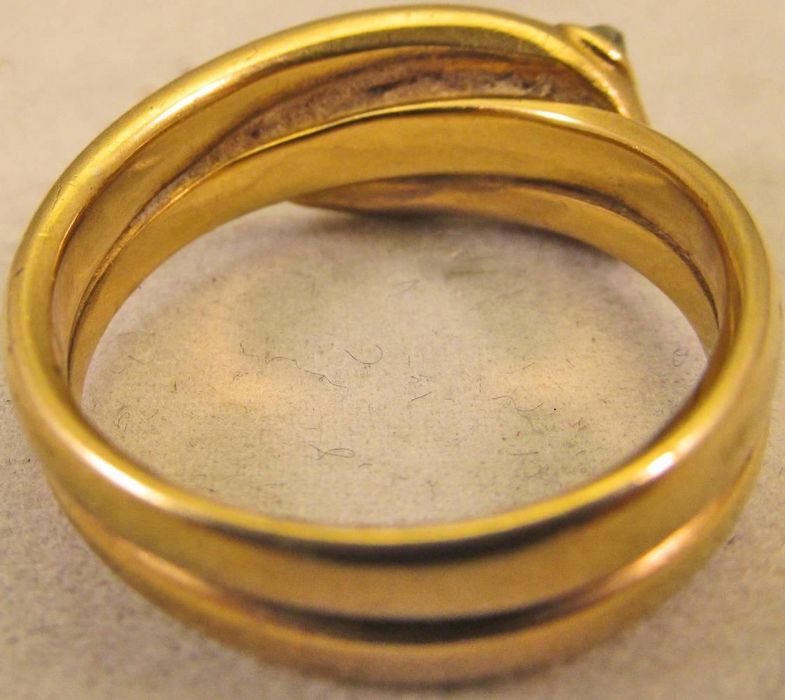 Antique Diamond Gold Snake Ring 1