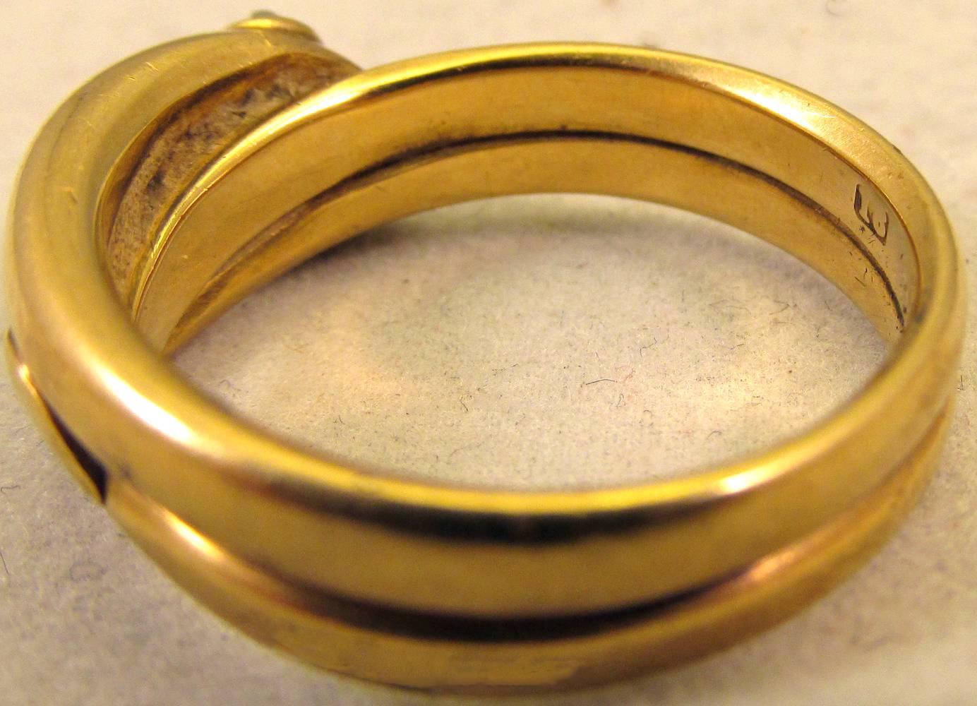 Antique Diamond Gold Snake Ring 3