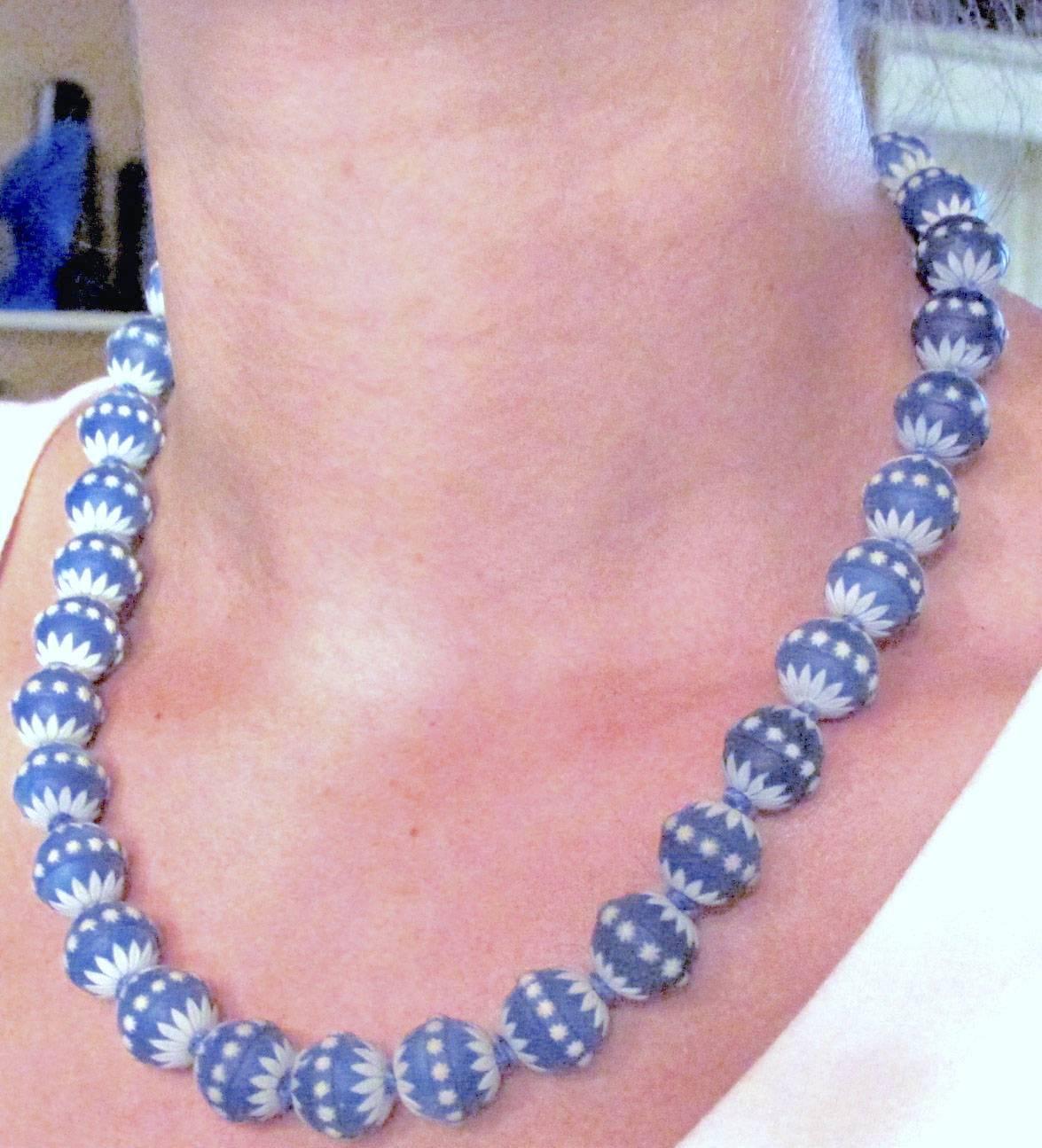 Antique Wedgwood Bead Necklace 2