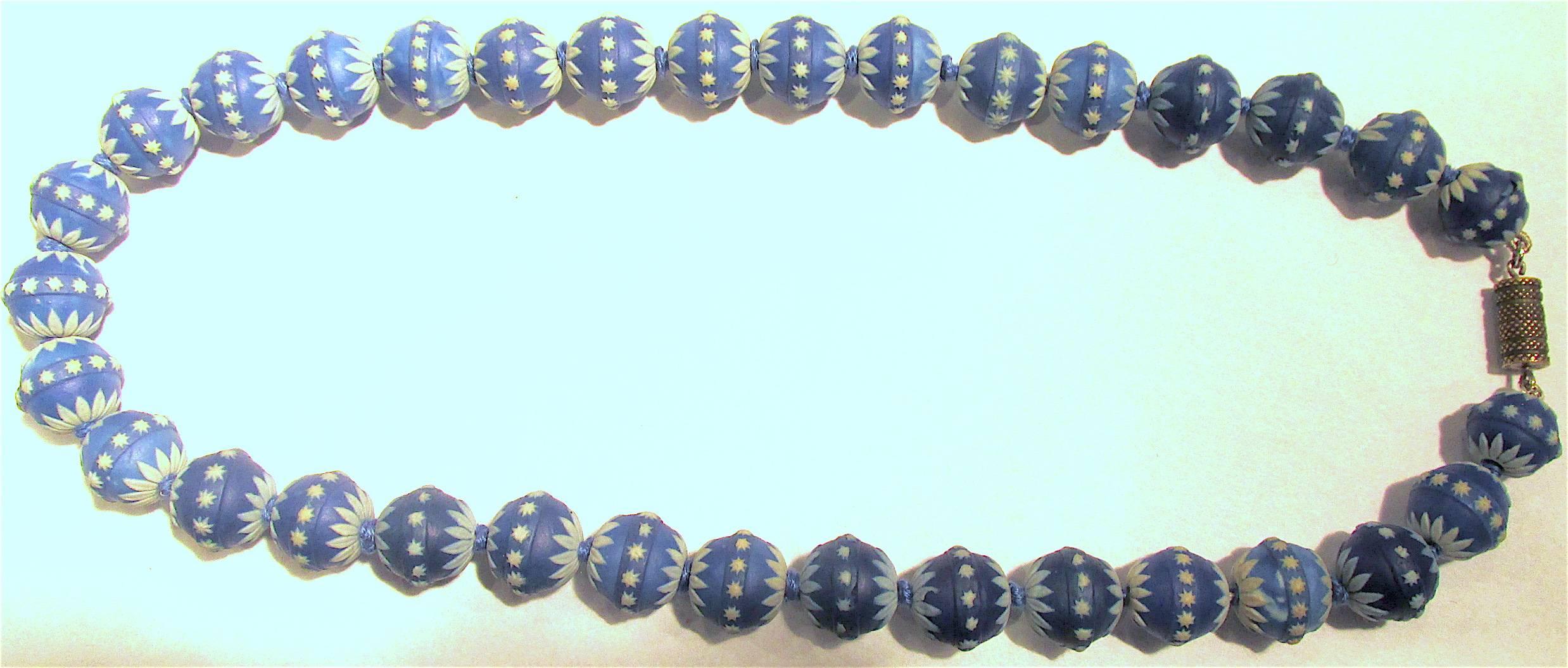 Victorian Antique Wedgwood Bead Necklace