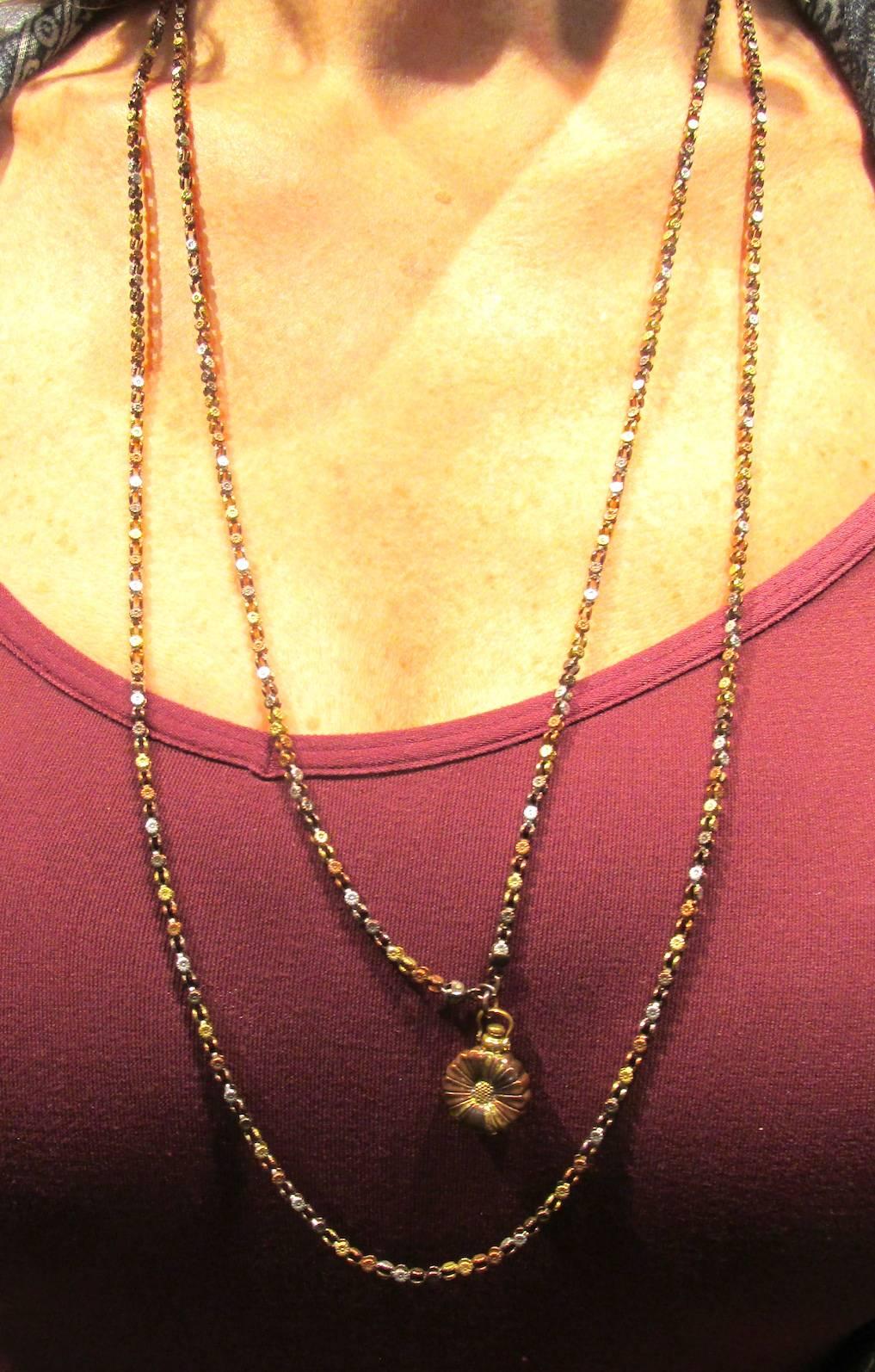 Antique Mixed Metals Shakudo Chain with Drop 1