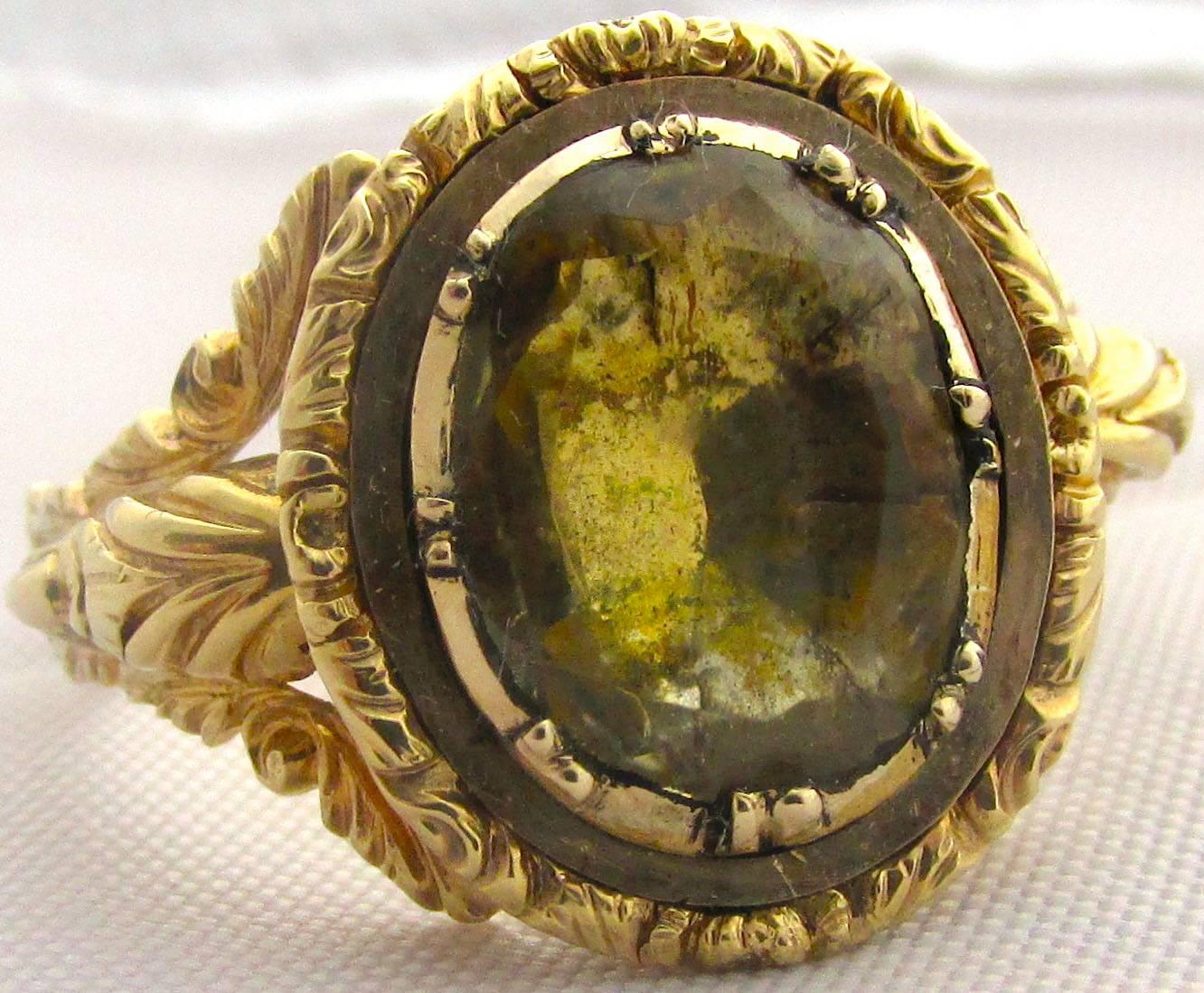 George IV Antique Citrine Gold Ring