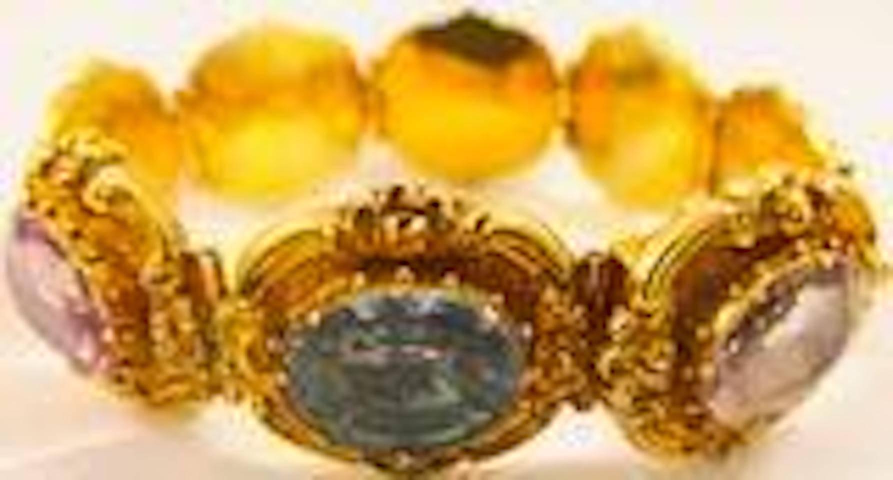 Gold and Rock Crystal Bracelet Circa 1830 4
