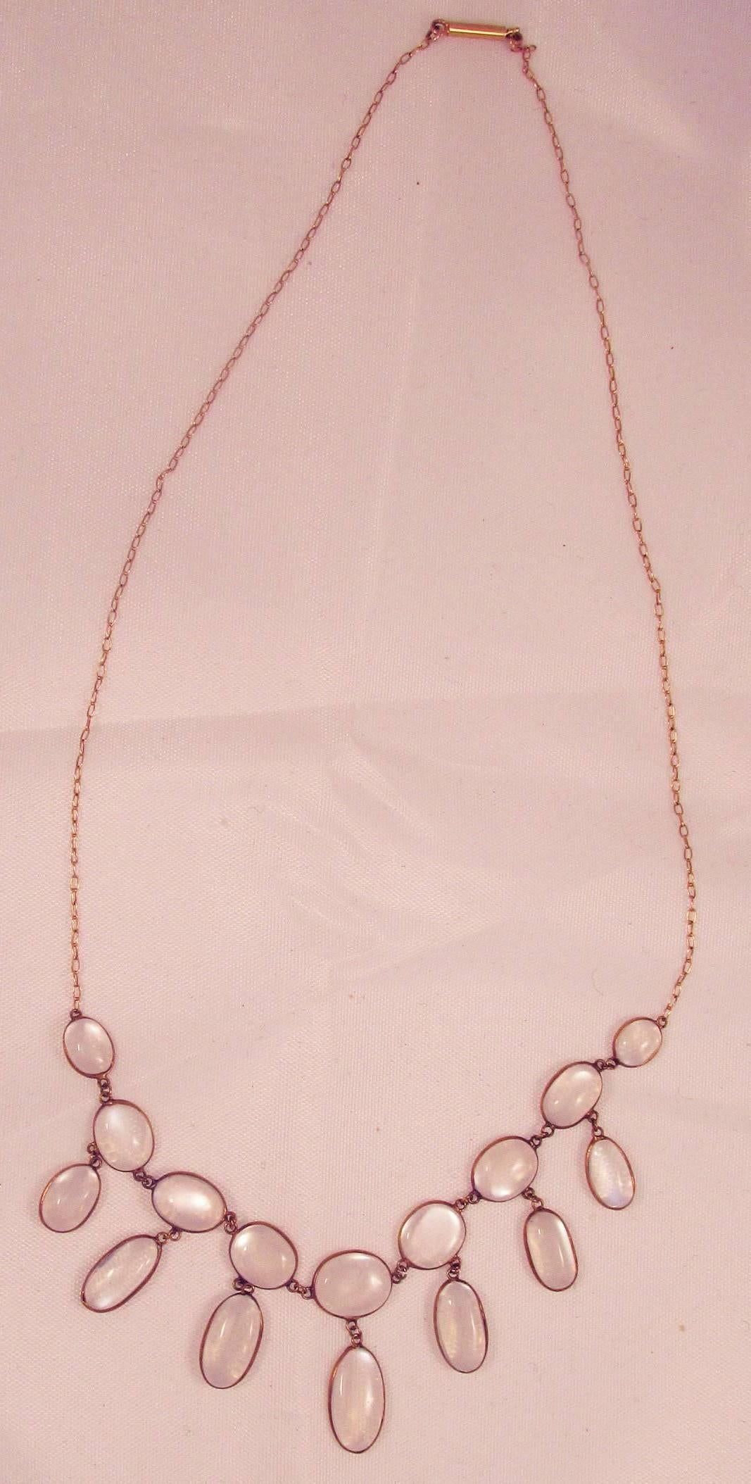 Antique Moonstone Necklace Gold  2